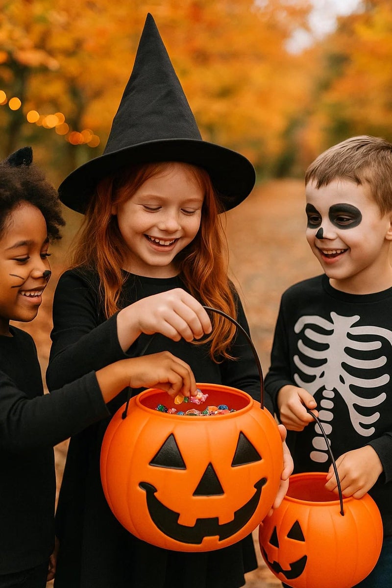 General Foam Plastics Halloween Pumpkin Jack O' Lantern Candy Bucket (Orange) 8" | Trick or Treat Bucket - Image 3